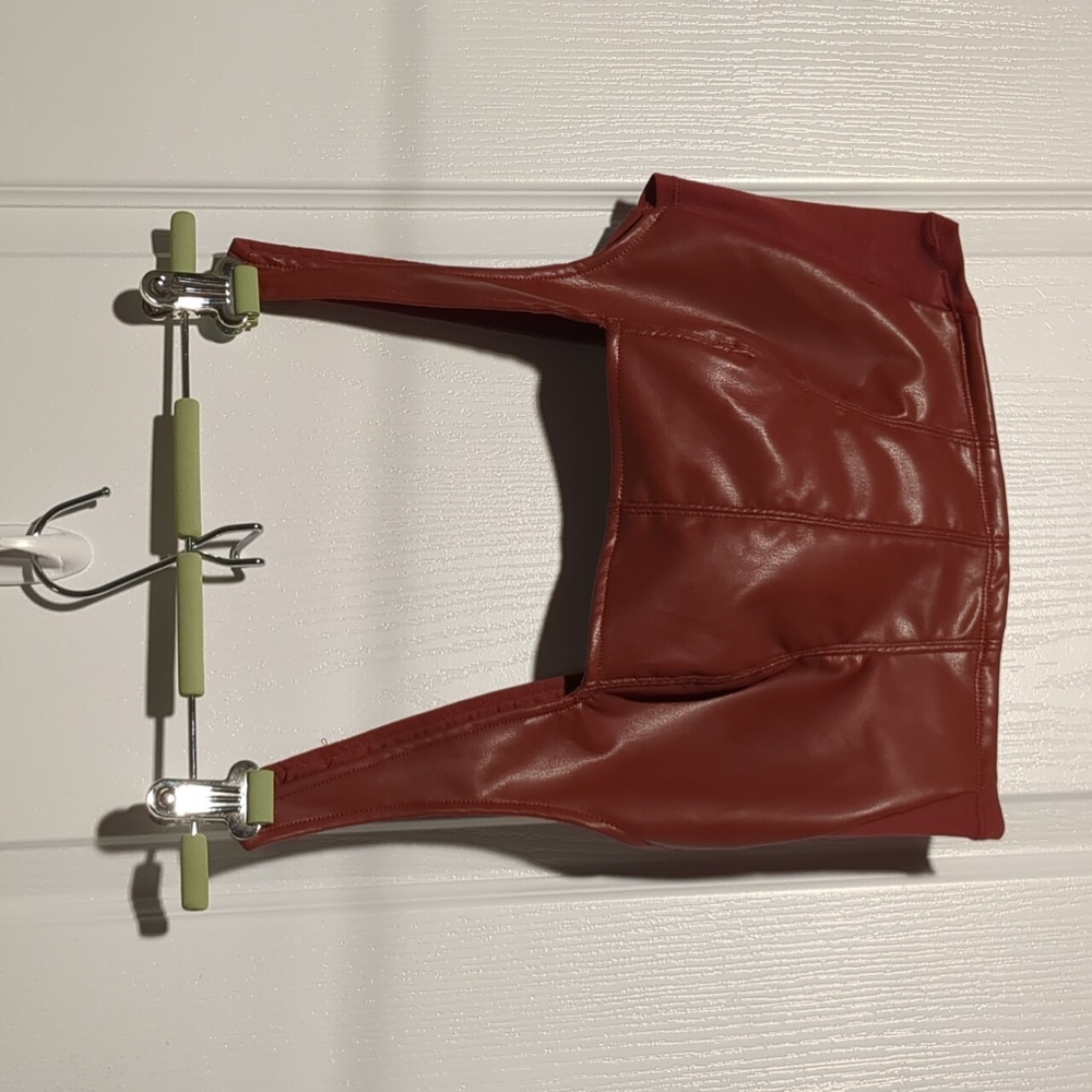 Intimately Free People Faux Leather Crop Top M - Picture 1 of 7